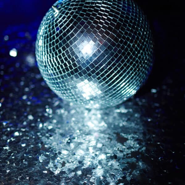 Confetti and disco ball