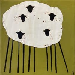 MMessenger_flock-on-green-_8x8_encaustic