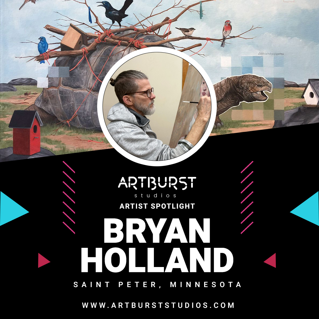 Get to know artist Bryan Holland from Saint Peter, Minnesota as he prepares a vibrant new collection for the latest virtual art show experience from Artburst Studios!