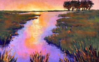 This painting was inspired by the first few lines in Mary Oliver’s poem, “The Buddha’s Last Instruction” : "Make of yourself a light, said the Buddha, before he died. I think of this every morning before the east begins..."