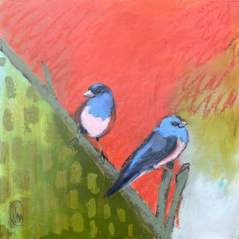 'Two dark-eyed juncos, one in the foreground, perch with subtle rose and grey plumage, exuding quiet confidence and alertness.'