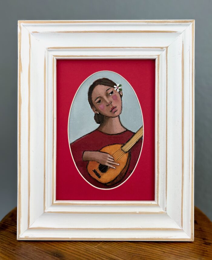 Girl Holding a Mandolin - Image 2