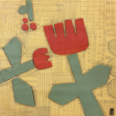 Chunky Red Flowers on Lines