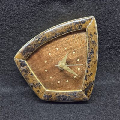 Parker Petrified Wood, Sycamore Wood, and Brass Wall Clock