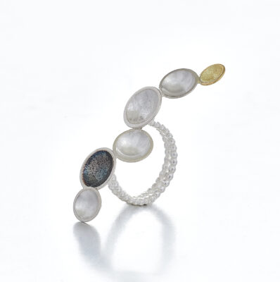 Cirrus silver & gold ring