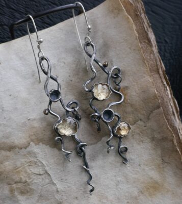 tentacles earrings with imperial topaz